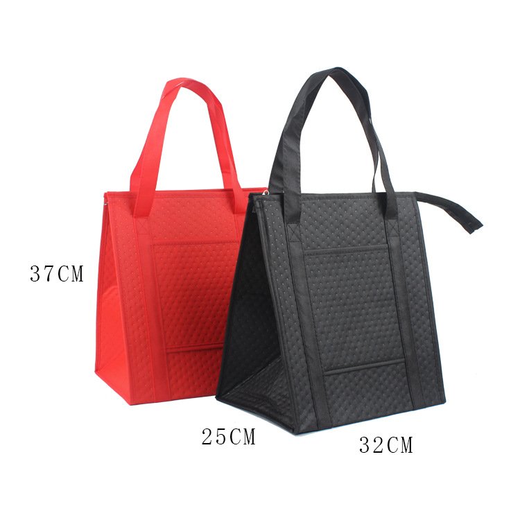 Custom hot pressed non woven insulated tote cooler bag insulated grocery shopping bags