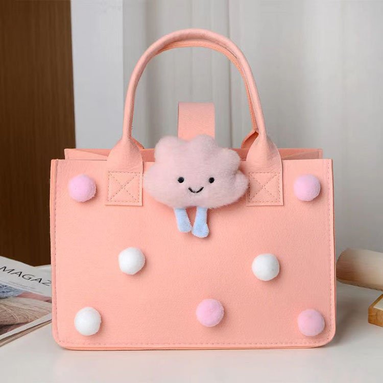 Chic Yellow Felt Shopping Bag Open Portable Felt Organizer Baby Caddy Felt Diaper Bag Yellow Felt Storage Bag