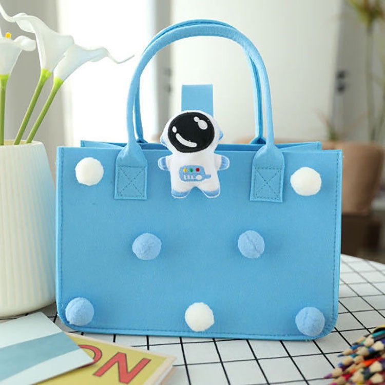 Chic Yellow Felt Shopping Bag Open Portable Felt Organizer Baby Caddy Felt Diaper Bag Yellow Felt Storage Bag