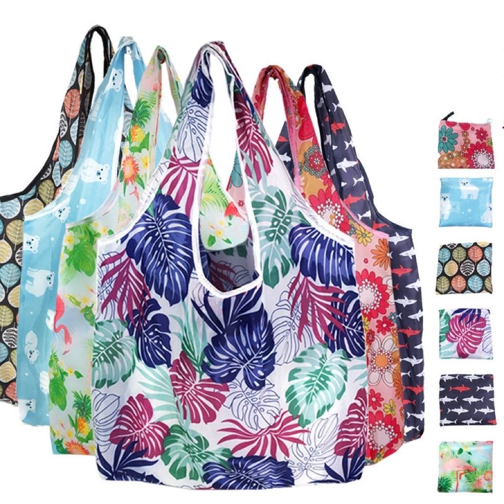 High quality cheap custom printing reusable foldable 190t nylon polyester eco shopping bag
