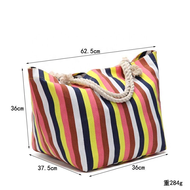 wholesale canvas cotton rope handle bag logo woman shopping bag custom beach tote bags