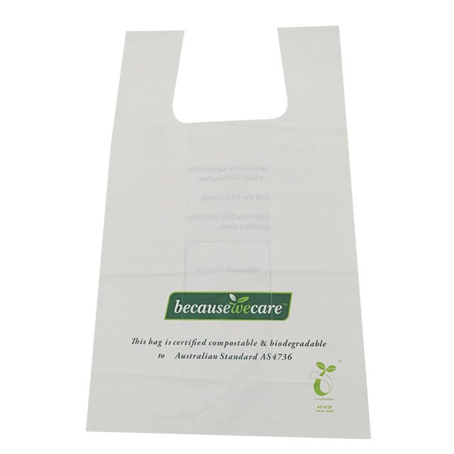 corn starch made biodegradable supermarket plastic carry shopping bags design with low price