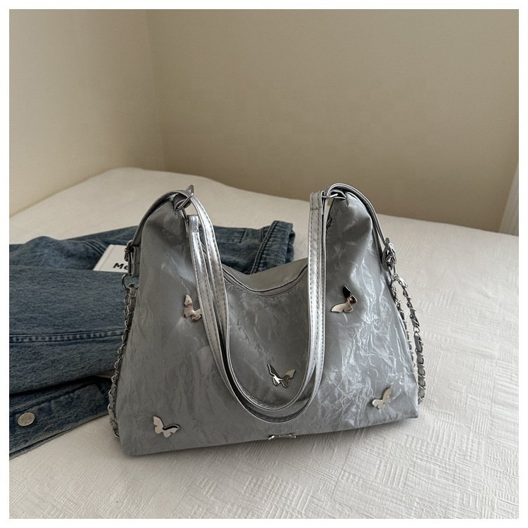 Hot Sale Water Ripple Pattern Handbags Rectangle Women's Small Butterfilies Shoulder Bags Designer Shopping Bag Ladies