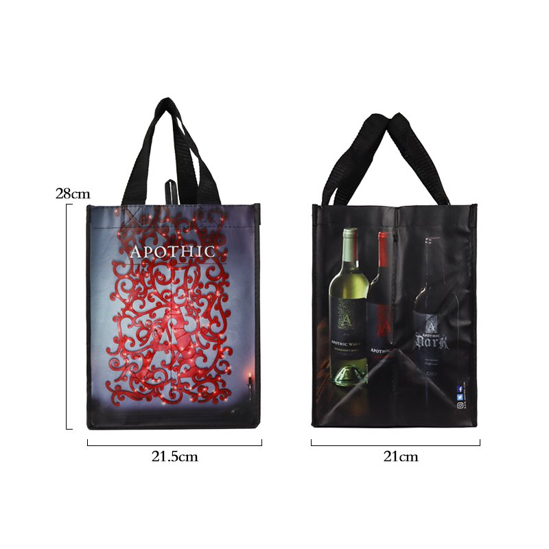 Wholesale Professional Supplier Non-Woven Wine Bags Excellent Quality Low Price Letter Handled Shopping Bags for 2 4 6 Bottles