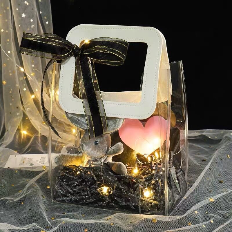 Custom Jelly Pvc Bags Pvc Clear Fashion Pvc Bags Transparent Clear Shopping Bag For Women