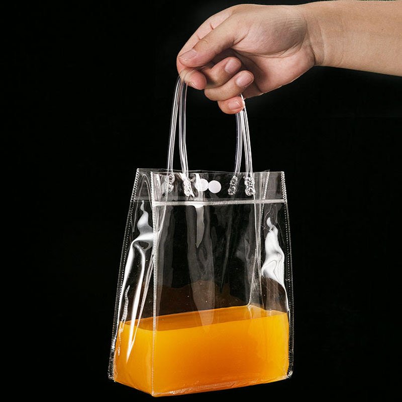 New Cheap Clear Pvc Packaging Travel Shopping Bag Customized Logo Small Large Pvc Transparent Tote Gifts Bag