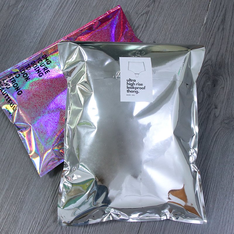 bags for packaging clothes with custom logo holographic mylar bag packaging plastic frosted zipper ziplock bag plastic
