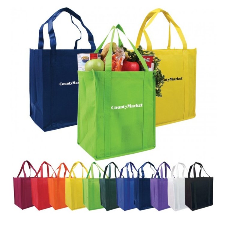 custom Eco Reusable Ecological PP Laminated nonwoven Fabric Non Woven Shopping Bag grocery Blank Large Tote Bag Printing