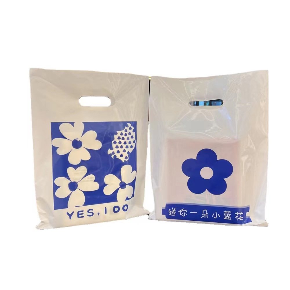 Customized Packaging Logo Portable Cartoon PE Plastic Bag Shopping Packaging Boutique Clothing Retail Bag