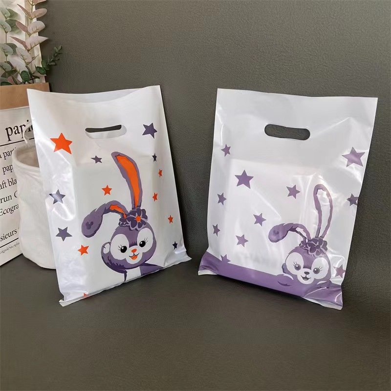 Customized Packaging Logo Portable Cartoon PE Plastic Bag Shopping Packaging Boutique Clothing Retail Bag