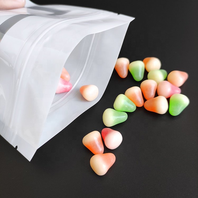 New Styles Ready to Ship Plain White Plastic Stand Up Pouch with Zipper and Window