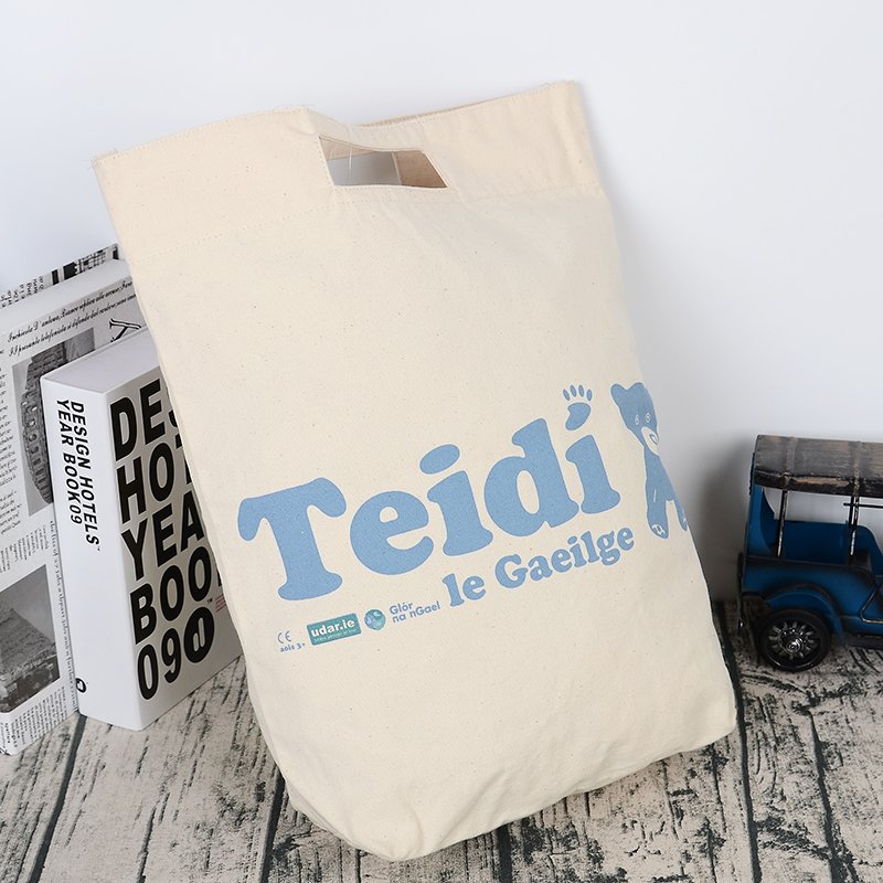 Top Selling Blue Dog Calico Cute Cotton Canvas Handbags Stylish Shopping Tote Bags