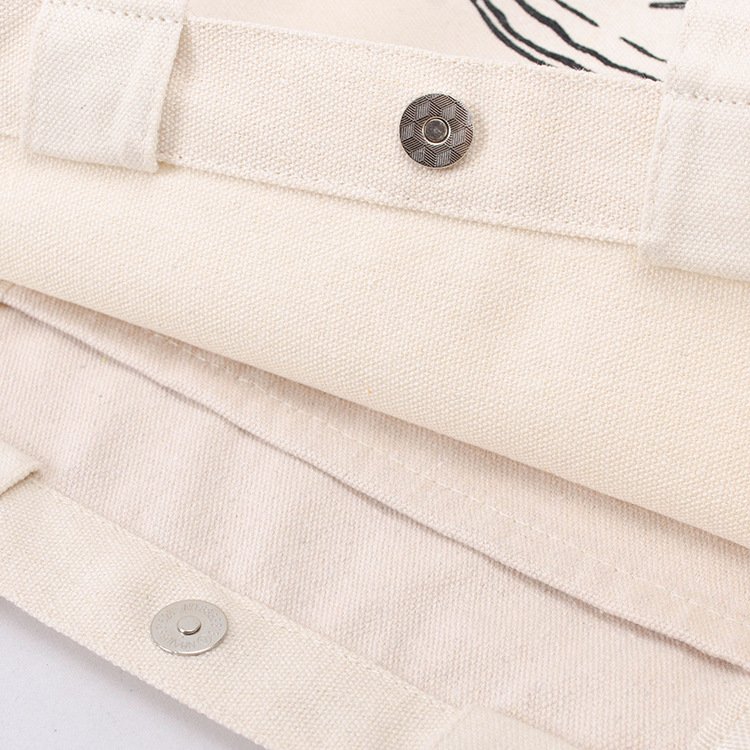 Creative Graffiti Canvas Tote Bag Natural Color Eco-friendly Shopping Cotton Bag with Bottom no Side
