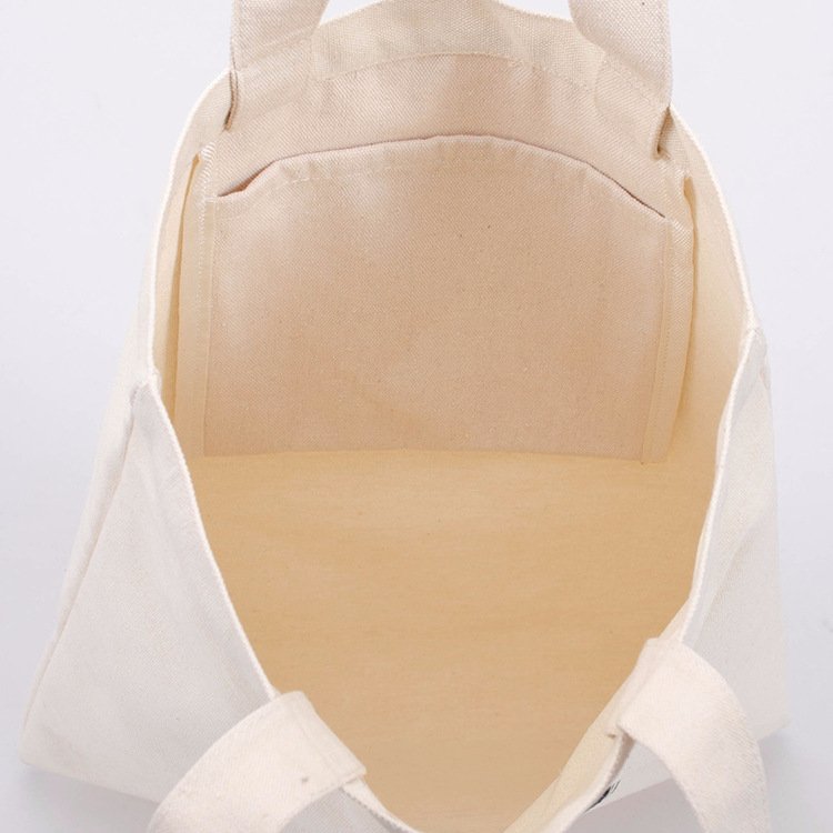 Creative Graffiti Canvas Tote Bag Natural Color Eco-friendly Shopping Cotton Bag with Bottom no Side