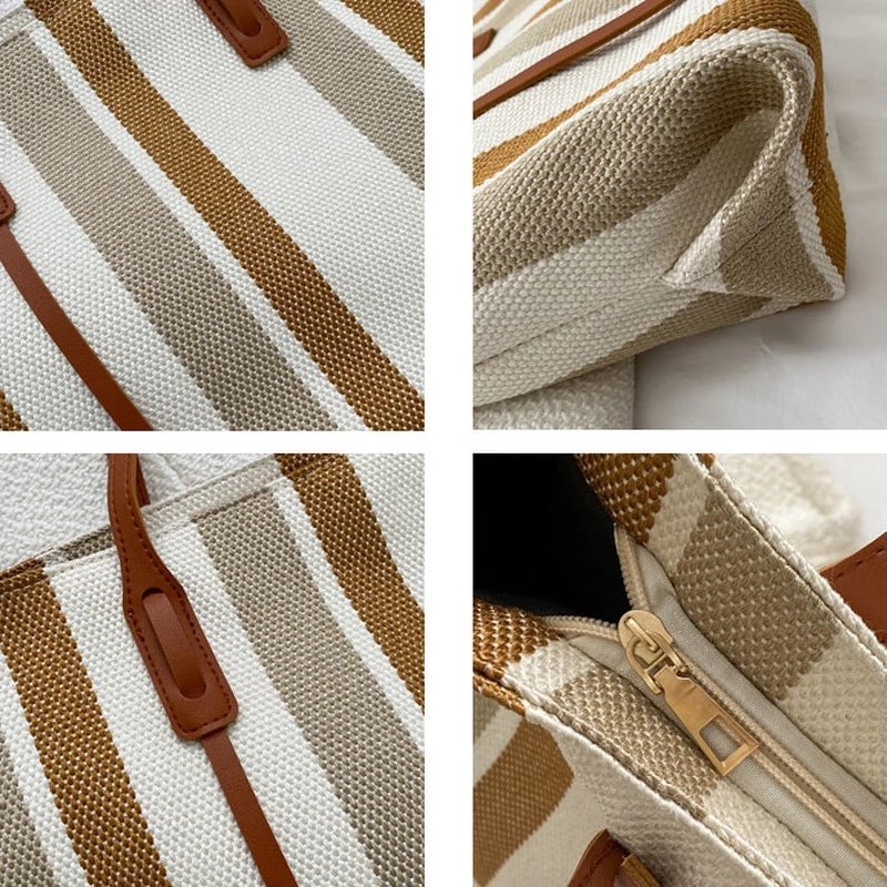 Women Shoulder Bags Underarm Zipper Large Capacity Canvas Totes Office Ladies Daily All-match Handbag Ulzzang Shopping Portable