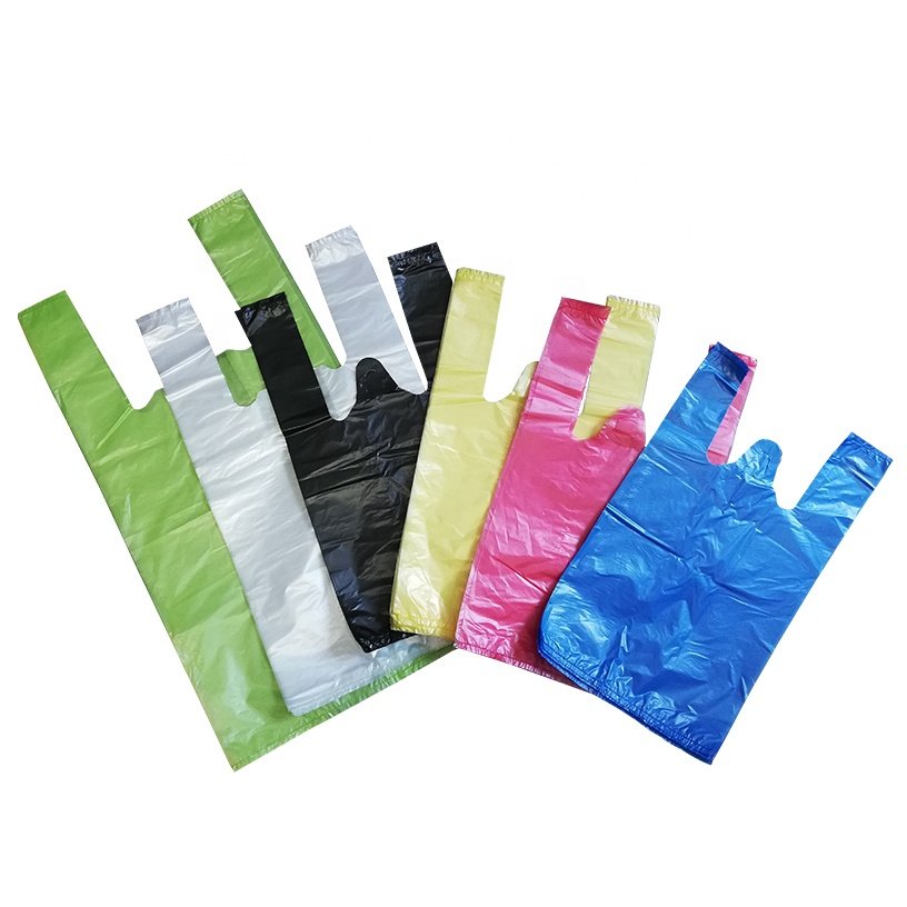Custom Logo Business Personalized High Quality PE T Shirt Plastic Shopping Bags