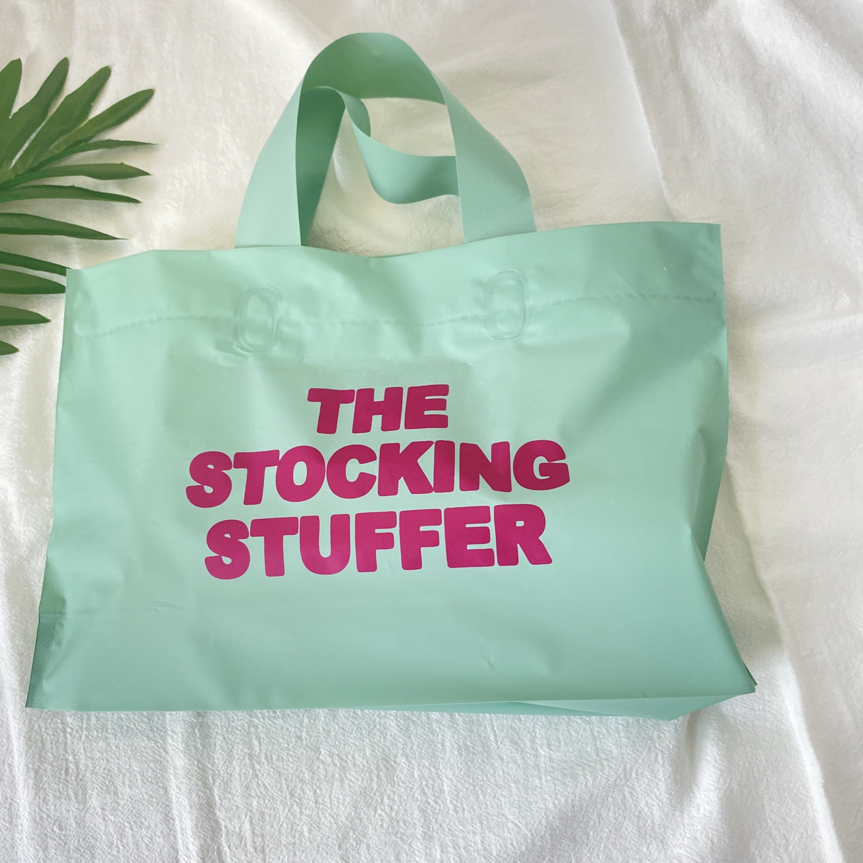 Custom Printed Logo Retail Recyclable Reusable Apricot Plastic Tote Shopping Bag with Handles