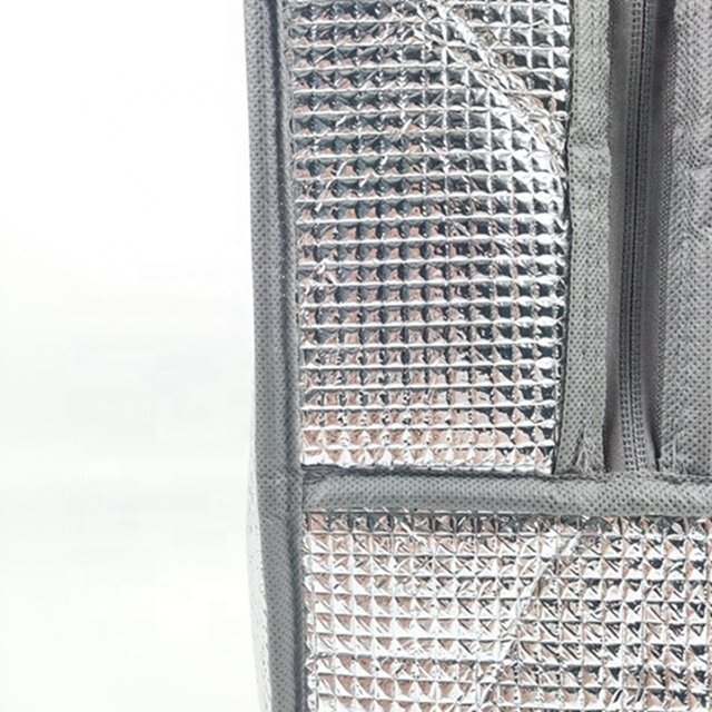Grey Customized Printed Soft Lunch Cooler Bag Oem Portable Shopping Bag Food Thermal Insulated Beach Cooler Bags With Zipper