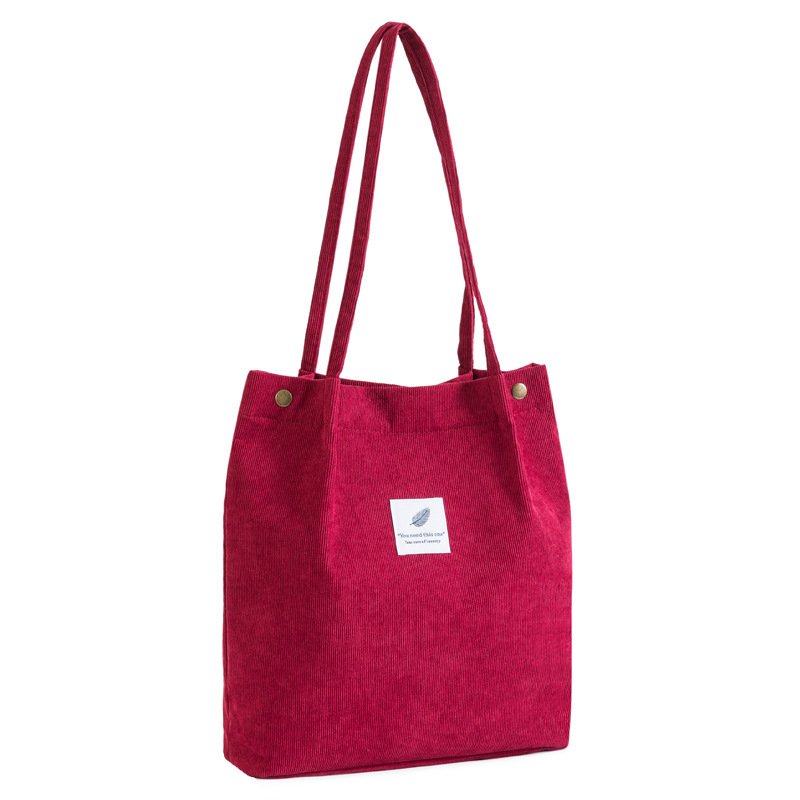 Hot selling corduroy shoulder bag large capacity shopping bag