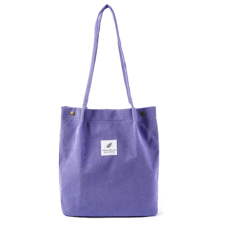 Hot selling corduroy shoulder bag large capacity shopping bag