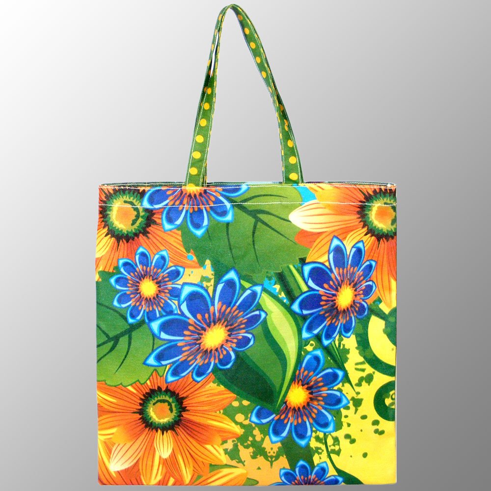 printed canvas tote bag Banjara Village Print Canvas digitally printed all over promotion travel bag with long handles