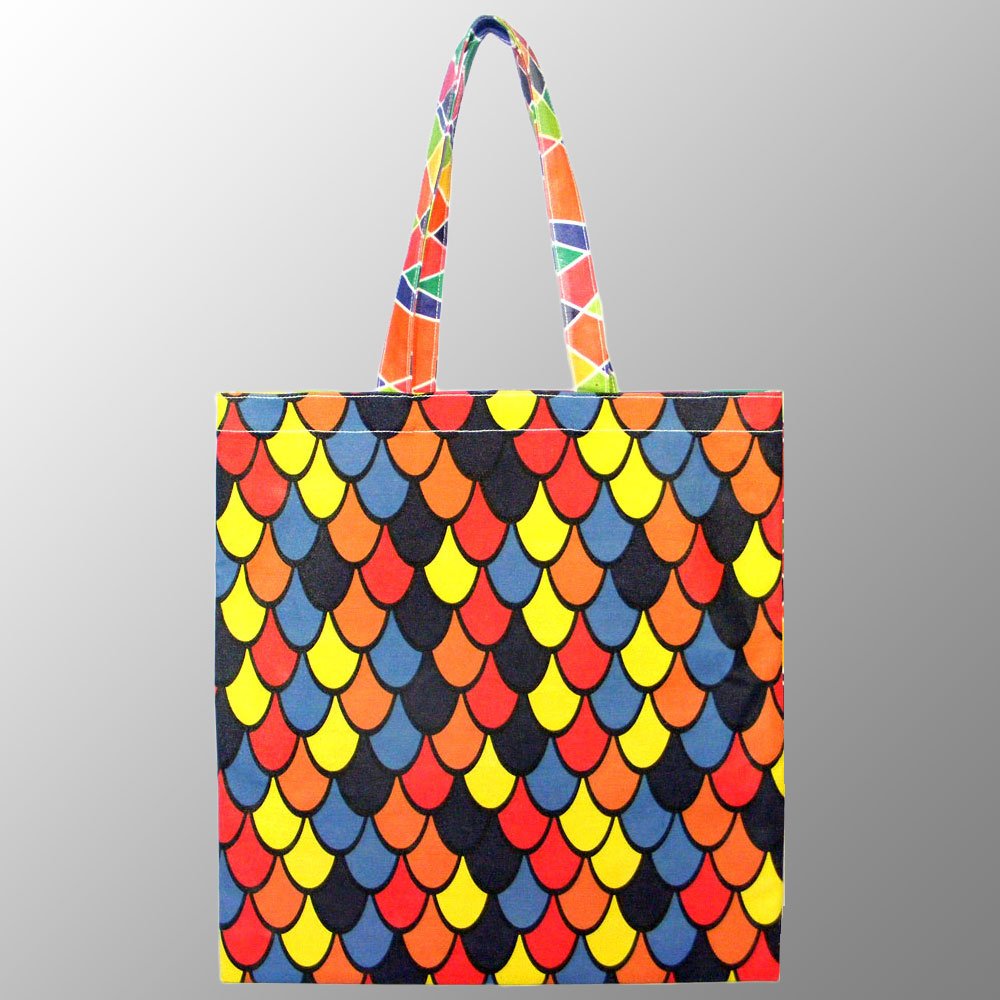 printed canvas tote bag Banjara Village Print Canvas digitally printed all over promotion travel bag with long handles
