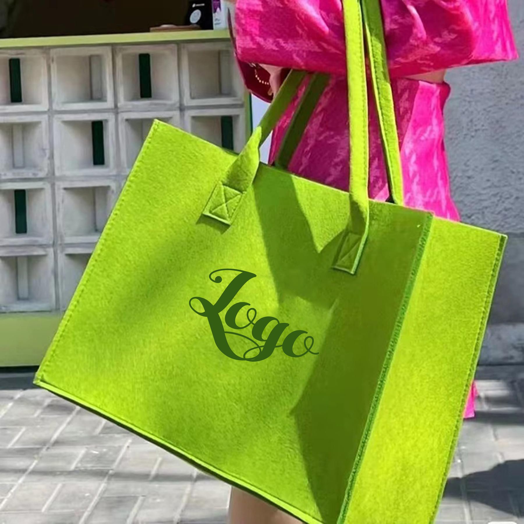 High Quality Felt Felt Wine Bag Felt Shopping Bag Felt Gift Bag Casual Tote Portable Felt Organizer Baby Caddy Felt Diaper Bag