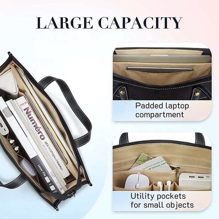 Customized Large Capacity Colorful Eco-Friendly Tote Shopping Bag with Front Pocket and Magnetic Snap Portable Wholesale
