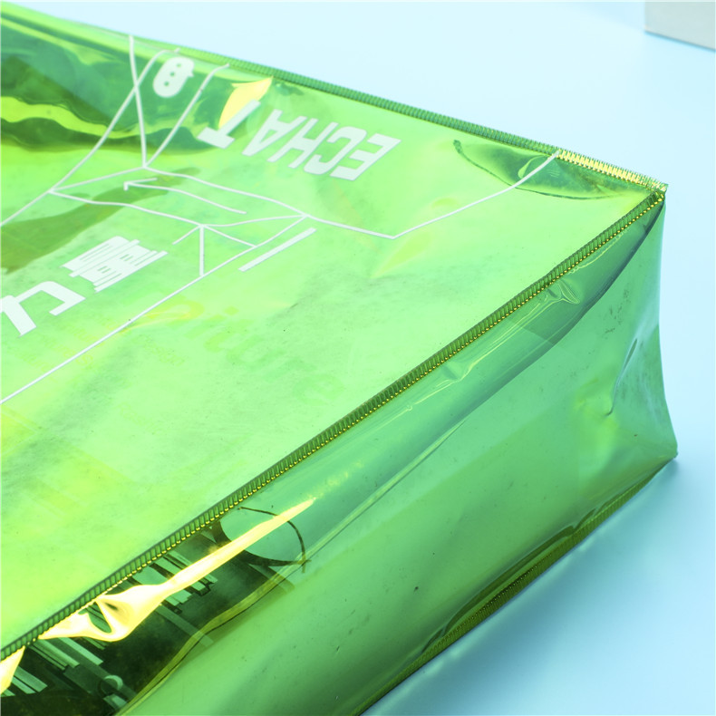 Cheap wholesale spot green transparent custom logo simple waterproof beach summer shopping bag