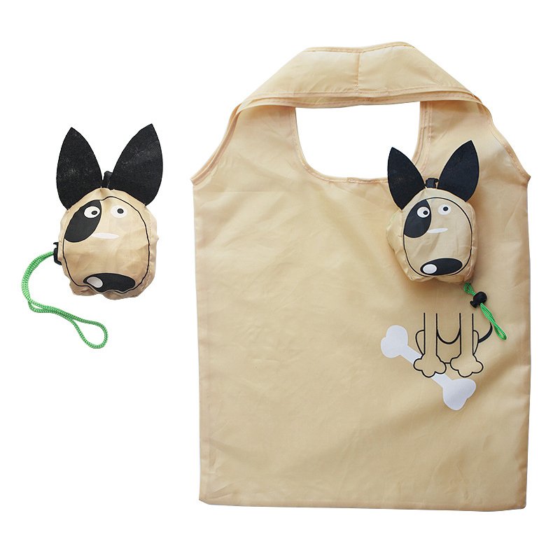 Hot Sale Folding Reusable Grocery Bag Waterproof Foldable Shopping Bag Cute Puppy Tote Bag