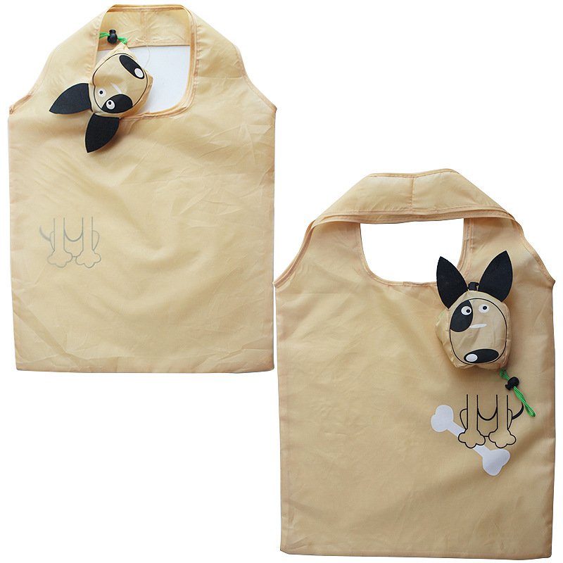 Hot Sale Folding Reusable Grocery Bag Waterproof Foldable Shopping Bag Cute Puppy Tote Bag