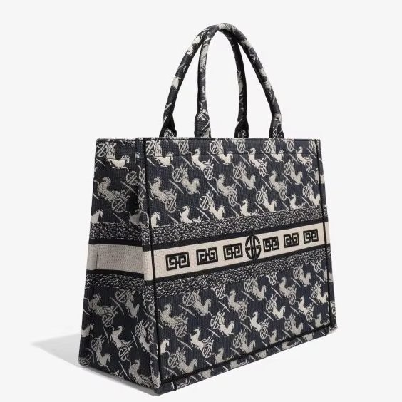 Shopper Con Jacquard Women Handbags Vintage Style Shopping Bags Sport Travel Tote Bag Vocation Holiday Beach Shoulder Bag