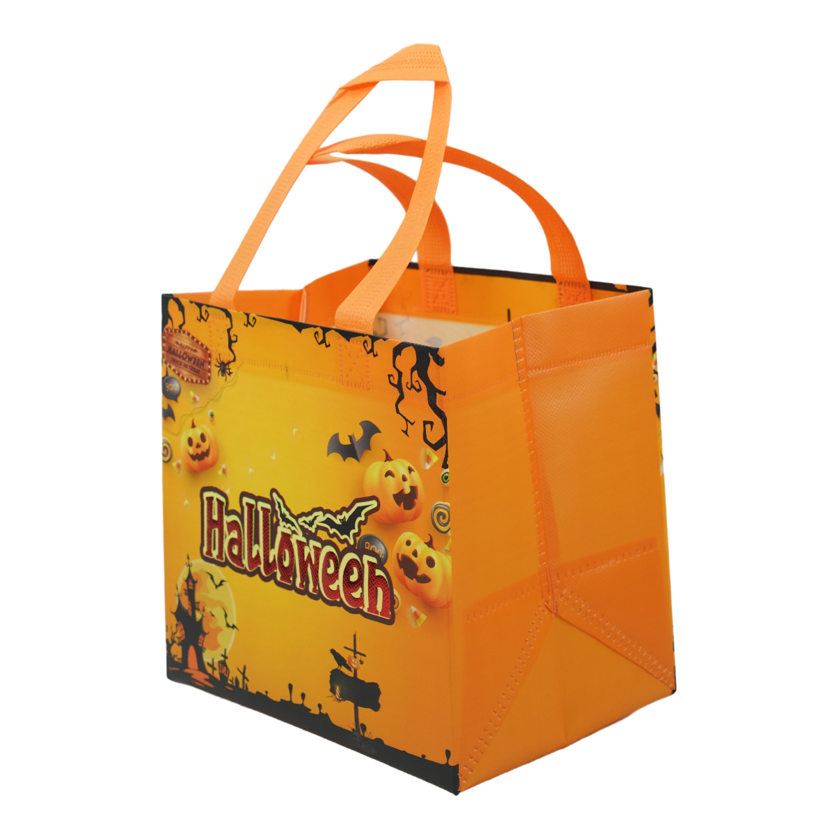 Reusable Halloween PP Laminated Full Printing Non Woven Shopping Bag Eco Friendly Recycle Grocery Bag