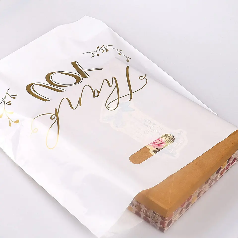 Factory Wholesale Environmental Protection Thank You Customized Printing Pe Die-cut Standard Size Plastic Shopping Bag