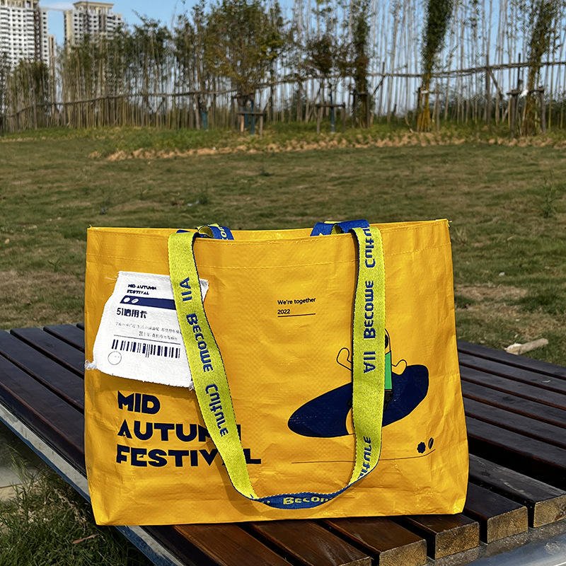 Wholesale Waterproof Beach Promotional Hand Recycled Pp Plastics Woven Shopping Bags