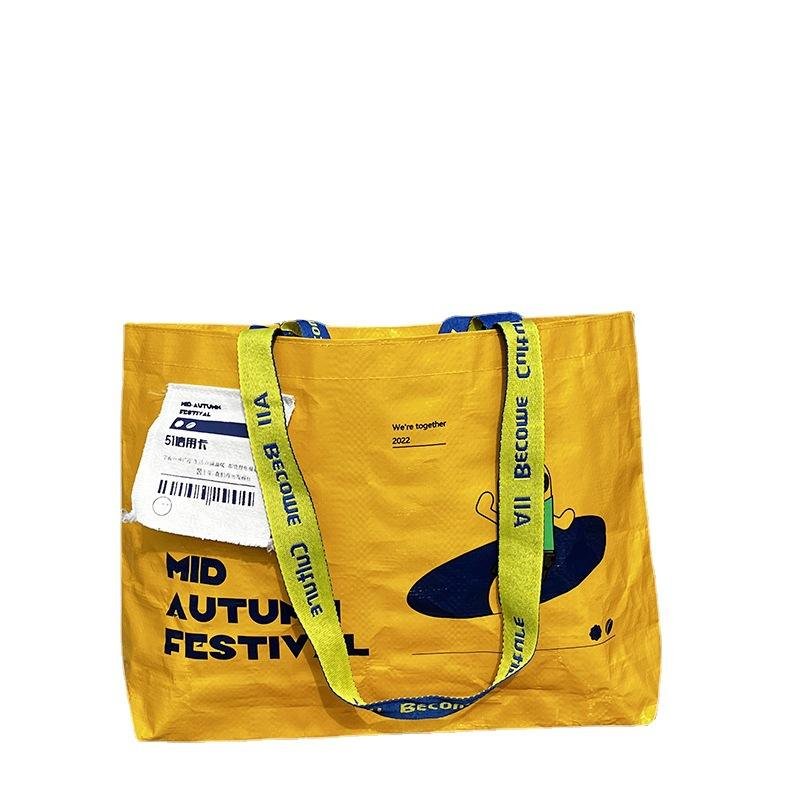 Wholesale Waterproof Beach Promotional Hand Recycled Pp Plastics Woven Shopping Bags