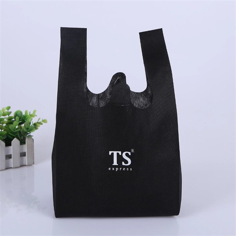 Wholesale highly customized non woven Walmart shopping t shirt sublimation Eco vest recycled shopping bag for supermarket