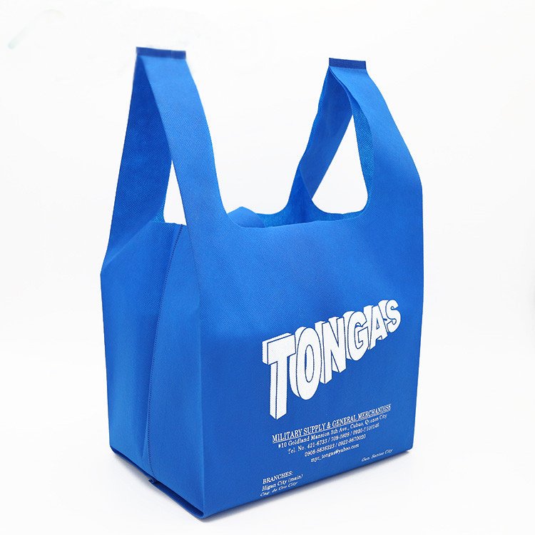 Wholesale highly customized non woven Walmart shopping t shirt sublimation Eco vest recycled shopping bag for supermarket