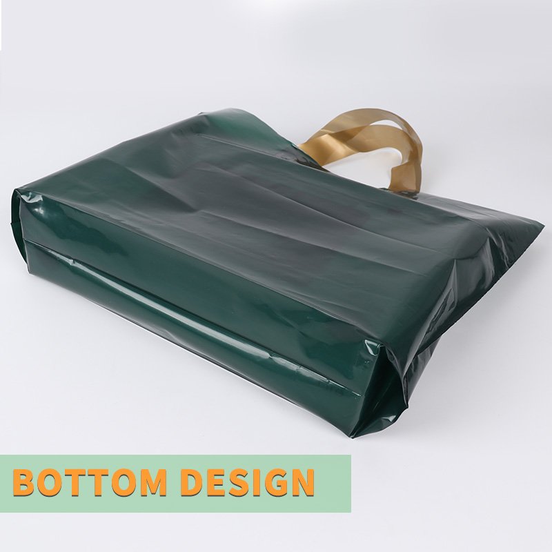 China Manufacture bags supplier soft loop handle plastic bag custom shopping bag with logo design for clothing packaging