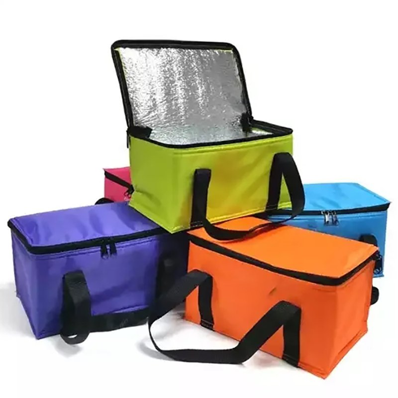 Custom eco friendly reusable supermarket thermal insulated non woven cooler shopping bag for grocery hot food delivery reheating