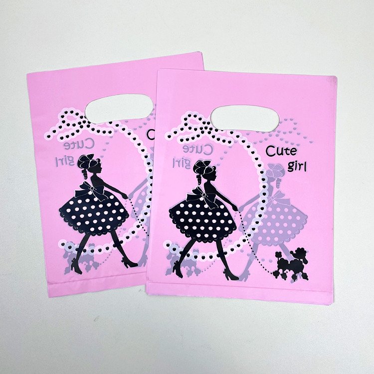 Yiwu Oke Factory Wholesale Printed PE Plastic Gift Bag Fashion Portable Shopping and Clothing Packaging Bag