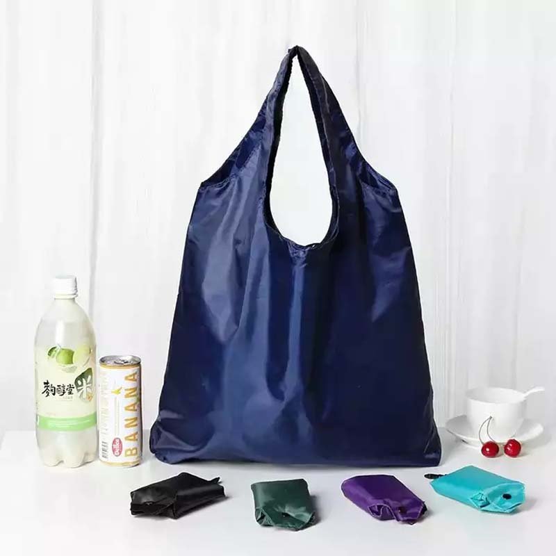 Factory Custom Eco Bag Nylon Shopping Bag Recycled Polyester Foldable Grocery Shopping Bag With Pouch