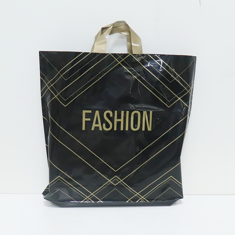 Fashion Custom Printed Shopping Bags Custom Folding Plastic Reuseable bag Square Bottom Gusset Bag Packing For Garment