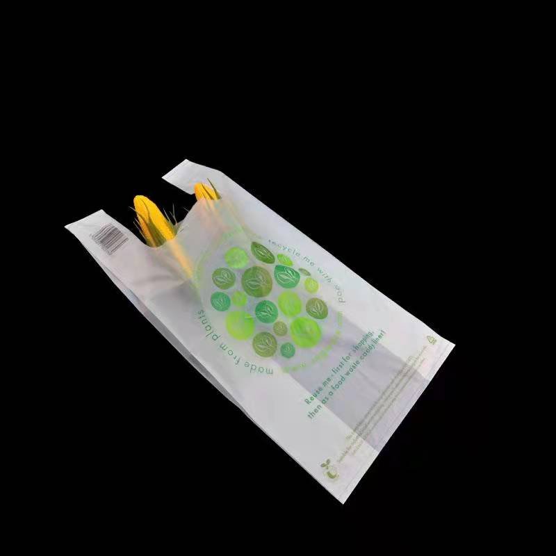 Factory Price 100% Plastic Free and 100% Biodegradable Compostable T Shirt shopping bag
