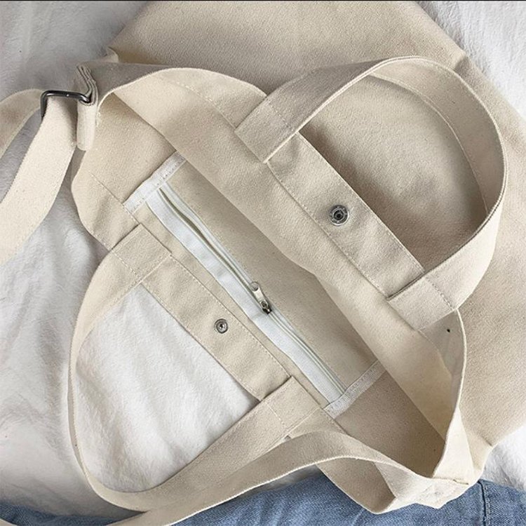 Wholesale Eco Friendly Custom Large Crossbody Cotton Canvas Tote Bag with Single Shoulder