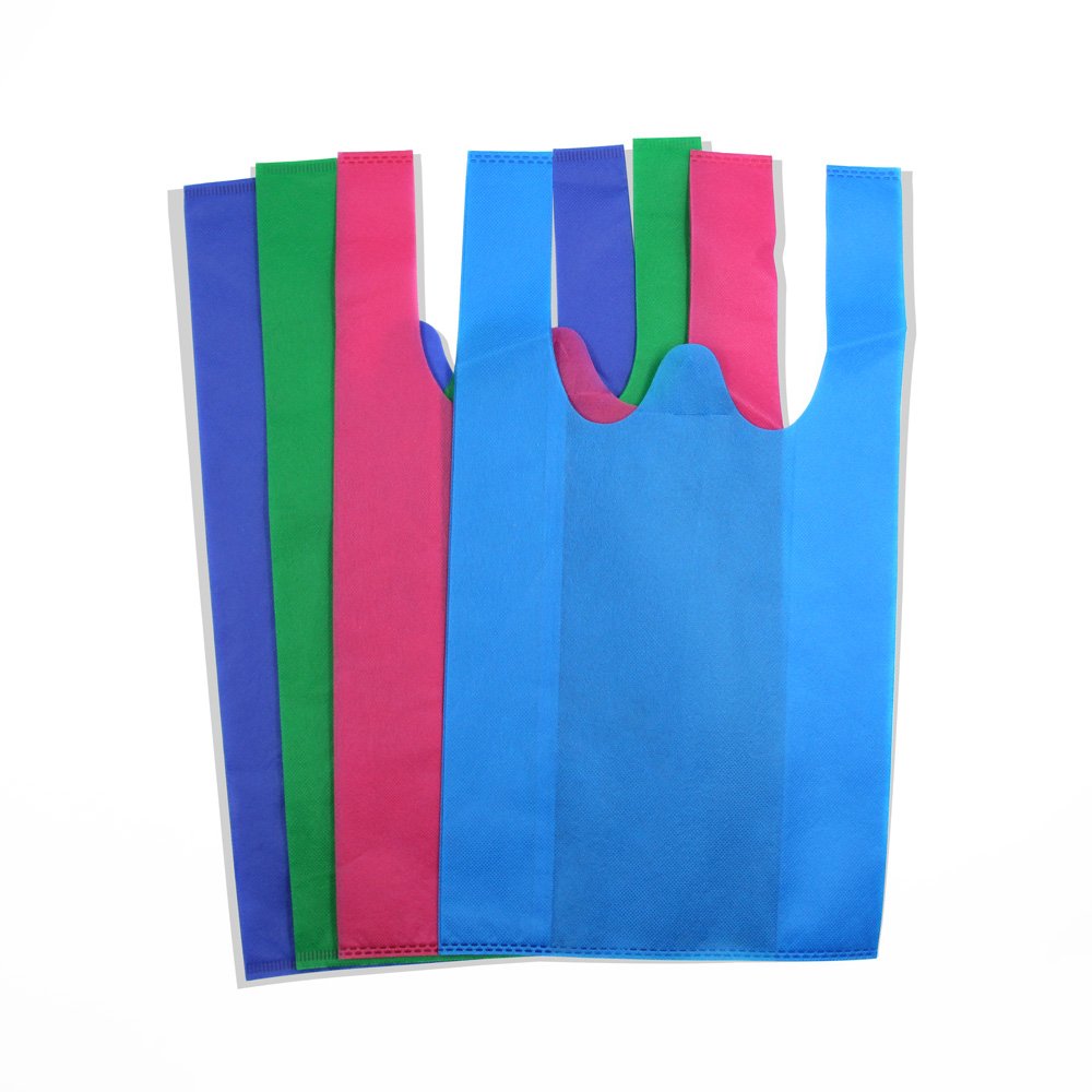 Factory Wholesale Customized Logo Eco Friendly Reusable Supermarket T-shirt Non Woven Shopping Bag Non Woven Vest Grocery Bag
