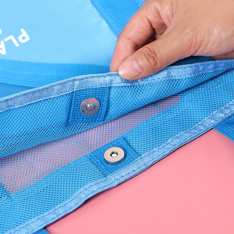 Top Sale Washable Lightweight Plain Waxed Thick Swimming Beach Bag Mesh Tote Bag With Cooler Compartment