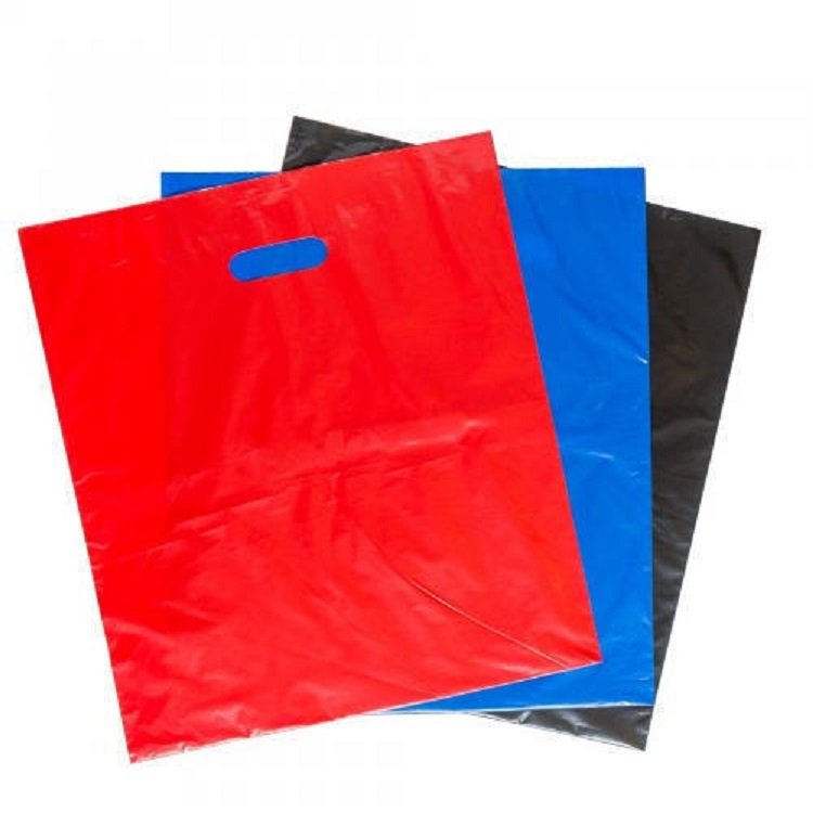 100 Biodegradable Die Cut Shopping Bags with logo for supermarket/grocery/promotion