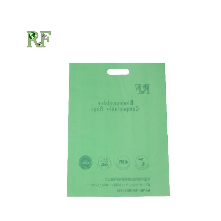100 Biodegradable Die Cut Shopping Bags with logo for supermarket/grocery/promotion