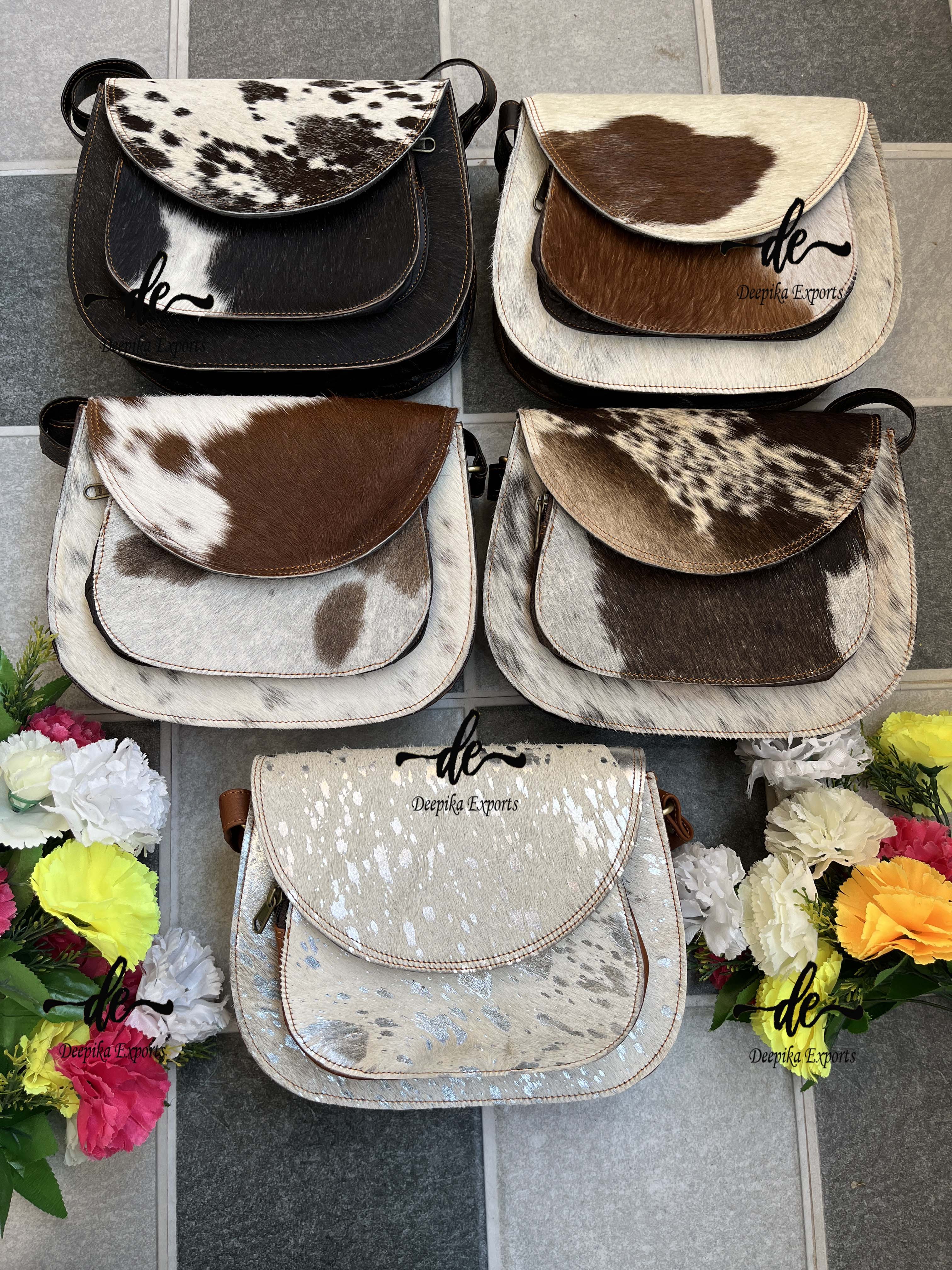 Hot Selling Cowhide Leather Metallic Fur New Design Handbags Shopping Bag Casual Bags Hair On Fur Leather Handbag